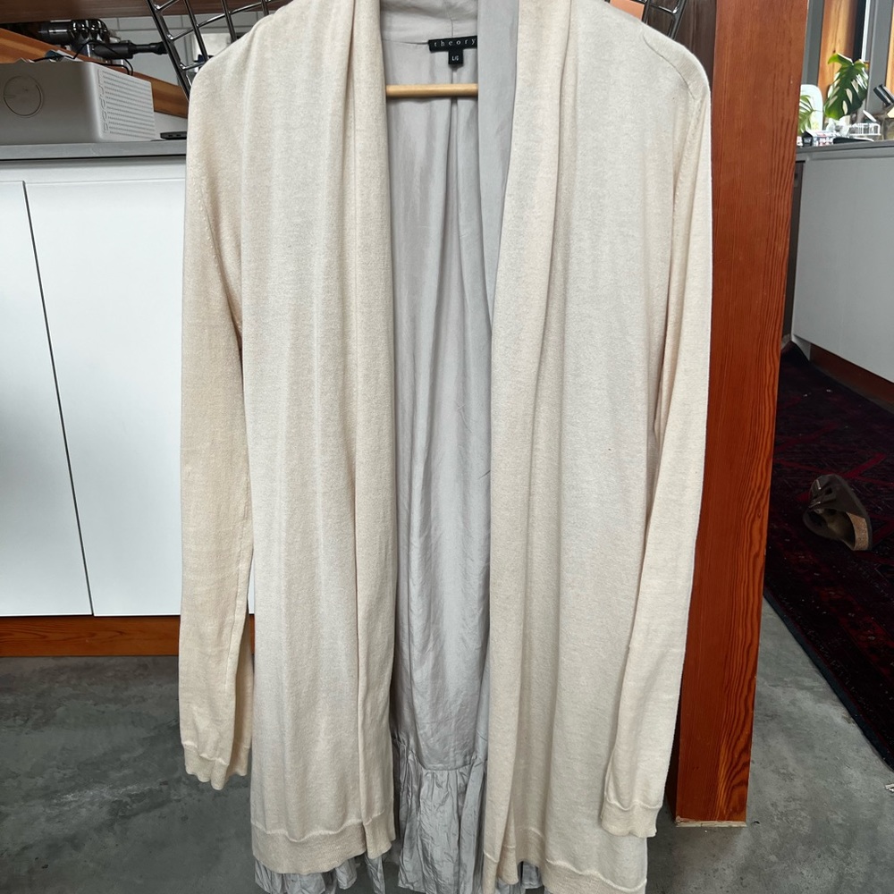 Theory silk /linen blend cardigan